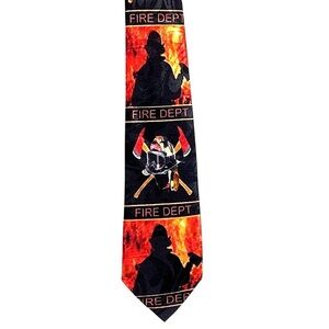 3/$20💥 Steven Harris Men’s Tie‎ Firefighter Theme Handmade Fire Dept. Novelty